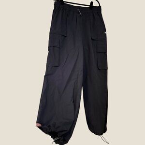 Fabletics The Heights Cargo Pants Lightweight Black Drawstring Elastic Waist Siz